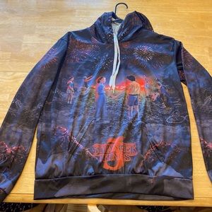 Stranger Things hoodie. Unisex M lightweight 65% cotton 35% poly unique design